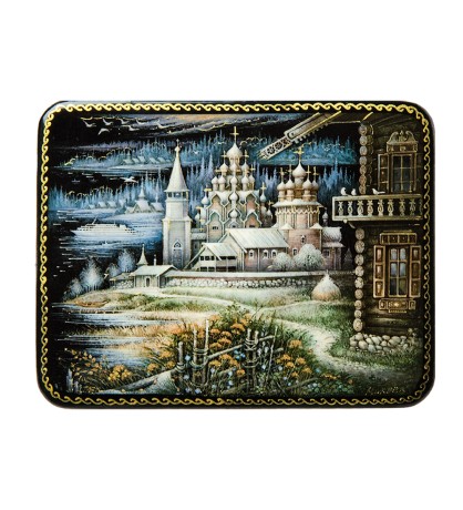 ШК-19/ 7-B Шкатулка в технике декупаж "Русский север" (10х8х3,5)