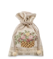 LK-22 Мешочек из льна "Садовые цветы"