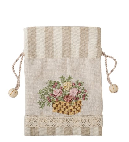 LK-22 Мешочек из льна "Садовые цветы"