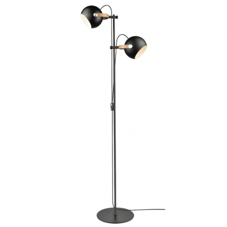 Напольный светильник с двумя лампами, Ø18, черный/алюминий DC Halo Design