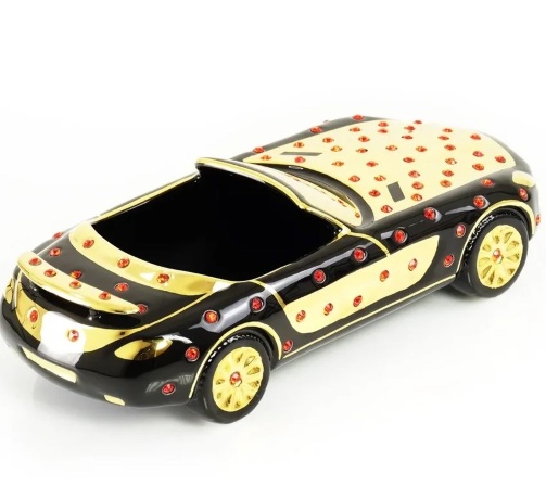 Сувенир машина, 31х13 см. EMOZIONI, керамика, черный, swarovski