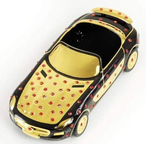 Сувенир машина, 31х13 см. EMOZIONI, керамика, черный, swarovski