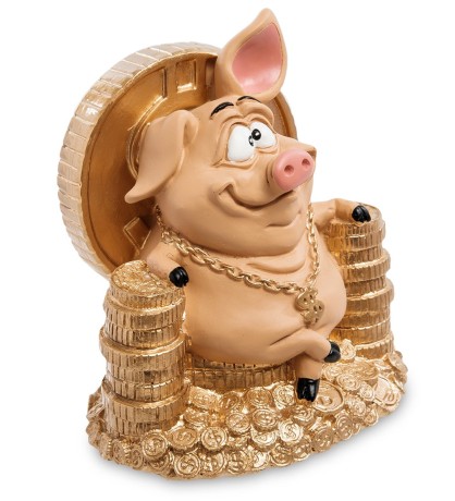 RV-614 Статуэтка Свинка "Желаю богатства"