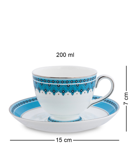 JK-192 Чайный сервиз 22 пр. на 6 перс. "Византия" (Band-E-Rumi Pavone)