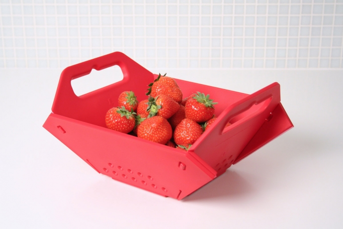 Дуршлаг складной красный