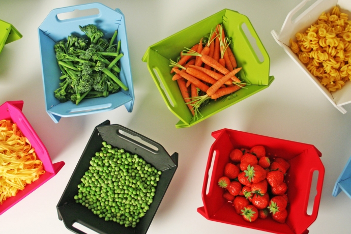 Дуршлаг складной красный