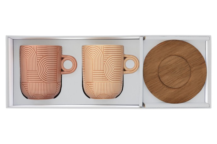 Набор из 2-х кружек Радуга, бежевая и коричневая, 0,35 л. Easy Life