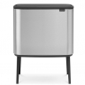 Мусорный бак Touch Bin Bo (3 х 11 л), Стальной матовый (Fingerprint Proof) Brabantia