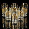 Стаканы 350 мл. GLORIA, набор 6 шт, хрусталь/декор, золото 24К