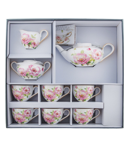 JK- 82 Чайный сервиз на 6 перс. "Пионы" (Torino Peony Pavone)