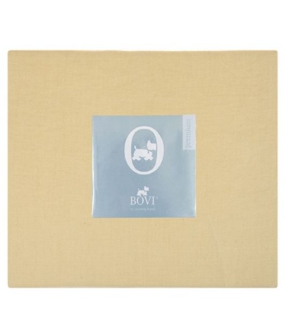 Простыня на резинке (LB) "linen", 160x200x30см. горчичный, BOVI