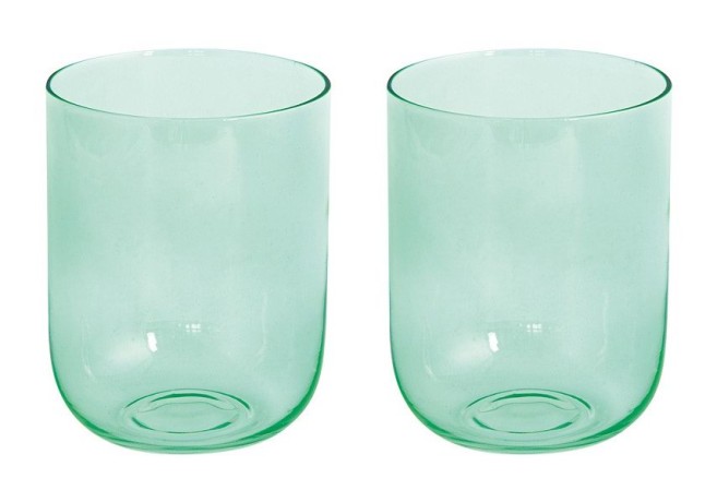 Набор стаканов для воды Rainbow, зелёный, 0,39 л, 2 шт. Easy Life