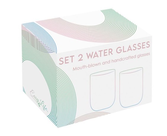 Набор стаканов для воды Rainbow, зелёный, 0,39 л, 2 шт. Easy Life