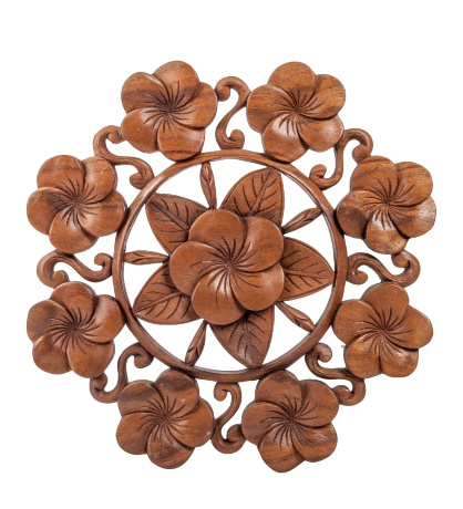 17-043 Панно резное "Цветы" (суар, о.Бали)