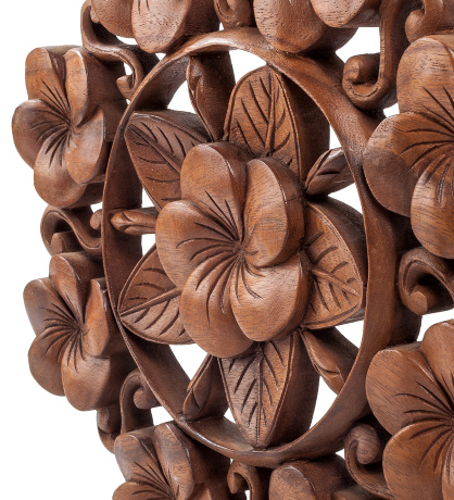 17-043 Панно резное "Цветы" (суар, о.Бали)