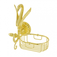 Решетка-корзинка настенная Лебедь Luxor, золото