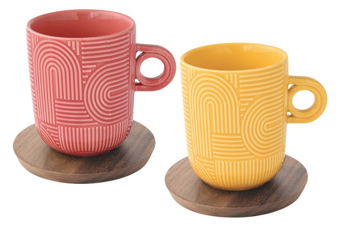 Набор из 2-х кружек Радуга, красная и жёлтая, 0,35 л. Easy Life