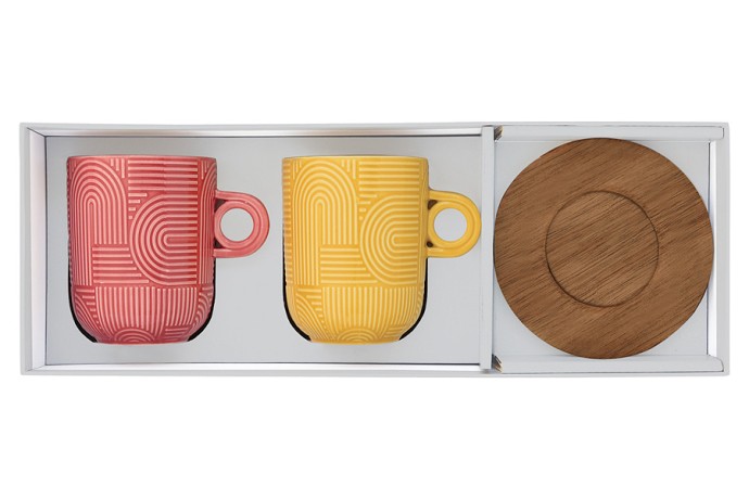 Набор из 2-х кружек Радуга, красная и жёлтая, 0,35 л. Easy Life