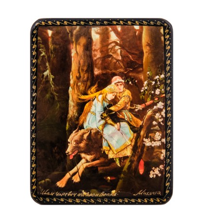 ШК-19/45 Шкатулка в технике декупаж "Иван царевич на сером волке" (10х8х3,5)