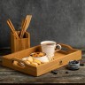 Поднос дубовый с ручками, 32х23х6 см. кор. Uneca