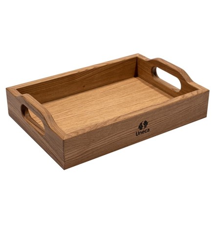 Поднос дубовый с ручками, 32х23х6 см. кор. Uneca