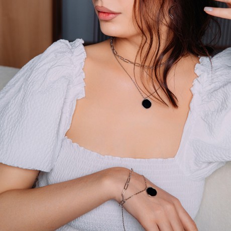 Колье Onyx B2003NM-N02.1 BW/S Fiore Luna