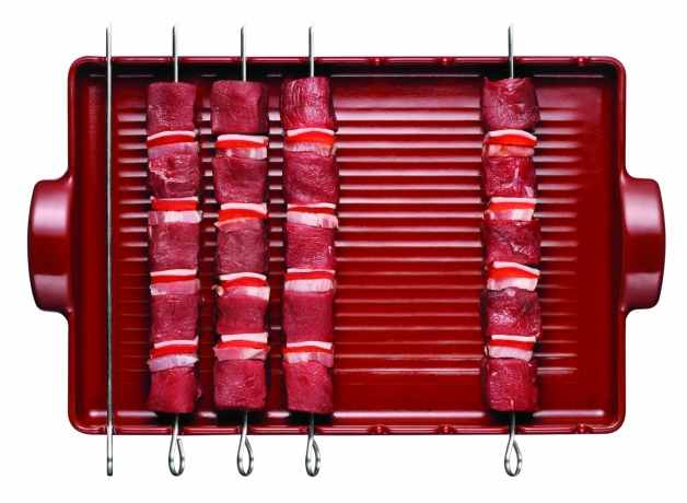 Барбекю гриль, 42х25 см. цвет гранат, Emile Henry