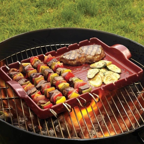 Барбекю гриль, 42х25 см. цвет гранат, Emile Henry