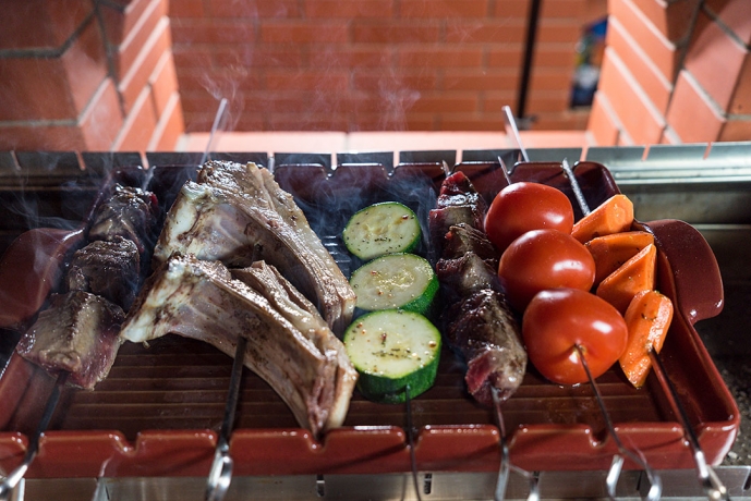 Барбекю гриль, 42х25 см. цвет гранат, Emile Henry