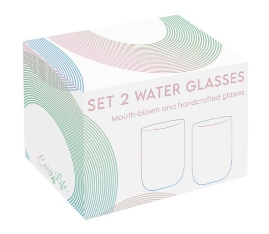 Набор стаканов для воды Rainbow, розовый, 0,39 л, 2 шт. Easy Life