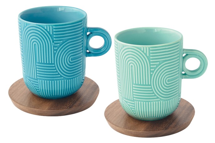 Набор из 2-х кружек Радуга, мятная и морская волна, 0,35 л. Easy Life