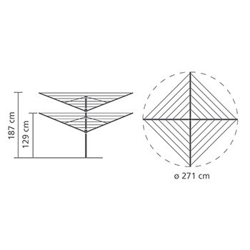 Уличная сушилка Lift-O-Matic (40 м навески) Brabantia