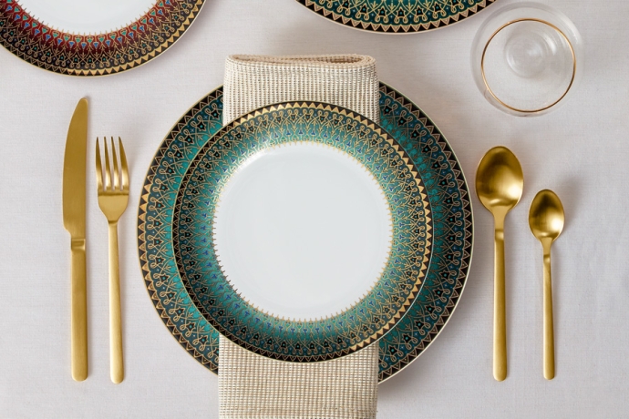 Обеденный сервиз Бухара зелёный, 12 персон, 50 предметов, Midori