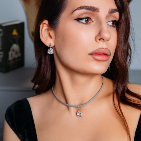 Серьги Crystal A2110SW-E04.1 BW/S Fiore Luna