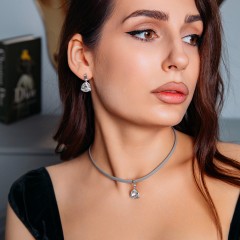 Серьги Crystal A2110SW-E04.1 BW/S Fiore Luna