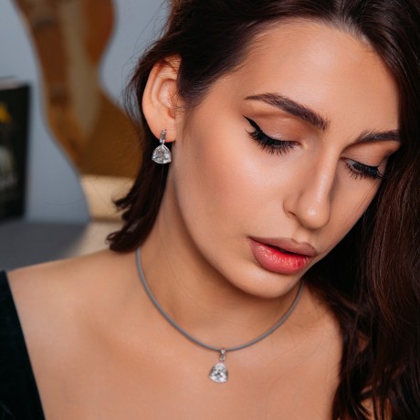 Серьги Crystal A2110SW-E04.1 BW/S Fiore Luna