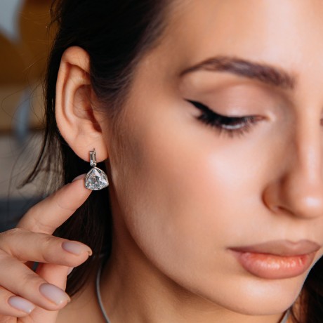 Серьги Crystal A2110SW-E04.1 BW/S Fiore Luna