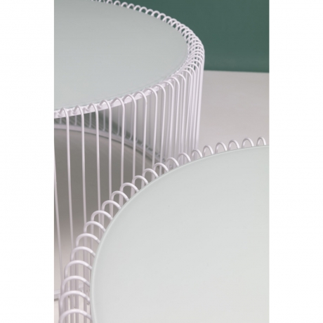 Столик кофейный Wire, коллекция "Провода", количество предметов 2 70*34*70, Сталь, Стекло, Белый