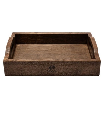Поднос дубовый с ручками, 32х23х6 см. Uneca
