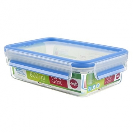 Контейнер пищевой, 0,8 л. голубой Clip&Close EMSA