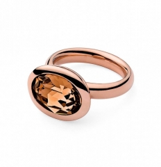 Кольцо Tivola Light Smoked Topaz 16.5 мм 631643/16.5 BR/RG Qudo
