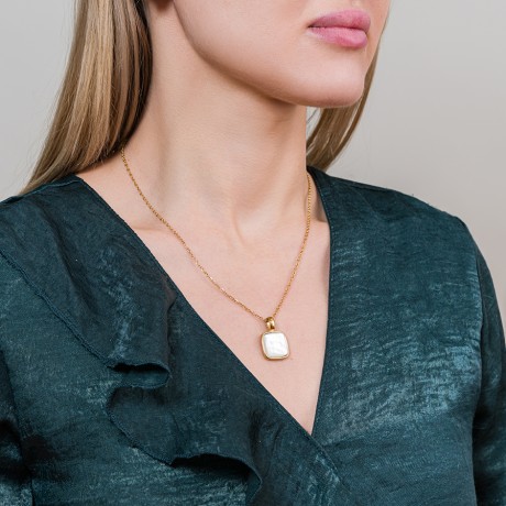 Колье Куб SHELL WHITE BP02914-2 BW/G Fiore Luna