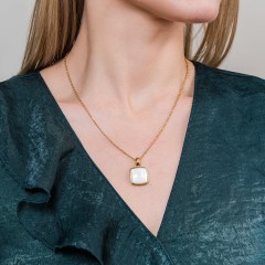 Колье Куб SHELL WHITE BP02914-2 BW/G Fiore Luna