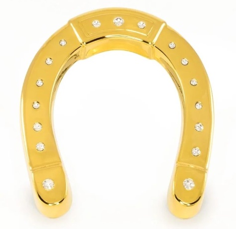 Сувенир подкова, 20х23 см. EMOZIONI, керамика, золотой, swarovski