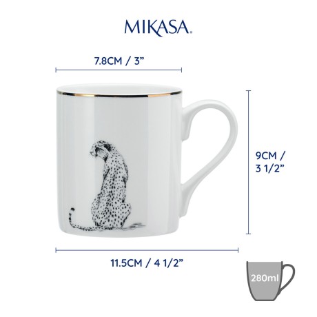 Кружка фарфоровая Гепард Mikasa, 280 мл. Kitchen Craft