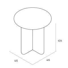 Журнальный столик Cross M, 41,5х41,5х43,4 см. красный, Zahodi