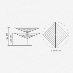 Уличная сушилка Lift-O-Matic (50 м навески), серый металик Brabantia