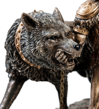 WS-921 Статуэтка "Тюр - бог воинской храбрости и Враг богов - Фенрир"