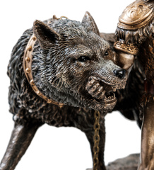 WS-921 Статуэтка &quot;Тюр - бог воинской храбрости и Враг богов - Фенрир&quot;