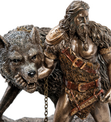 WS-921 Статуэтка &quot;Тюр - бог воинской храбрости и Враг богов - Фенрир&quot;